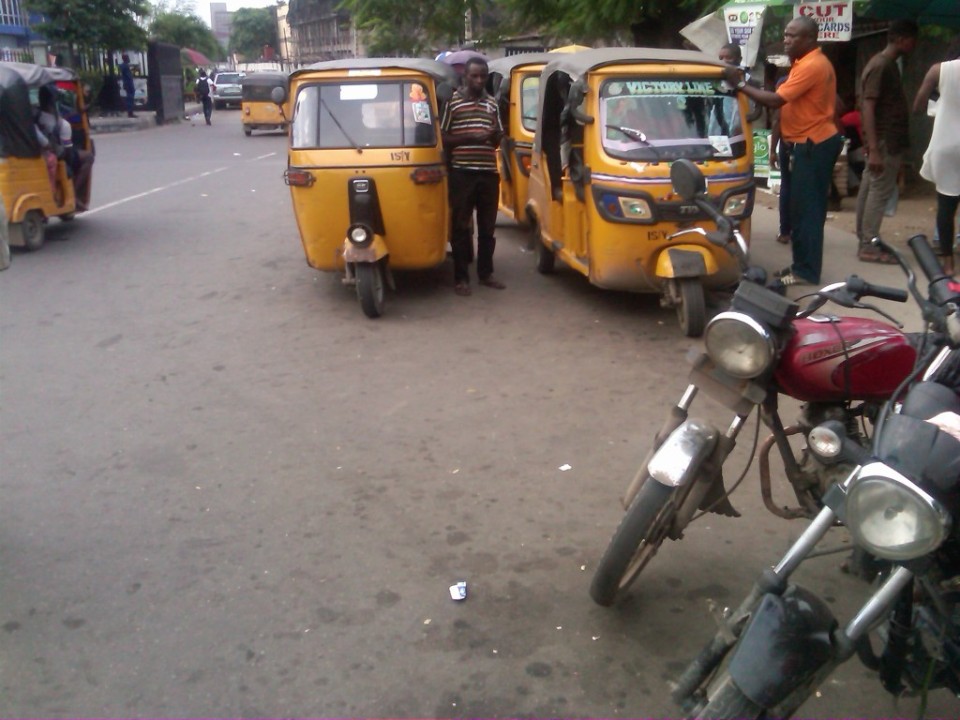 MOTORCYCLES AND TRICYCLES AT YABA AXIS